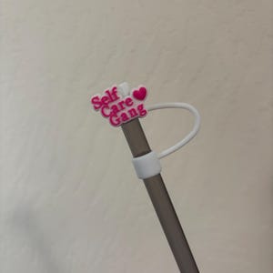 Self Care Gang PVC straw topper straw cover straw buddy tumbler accessory