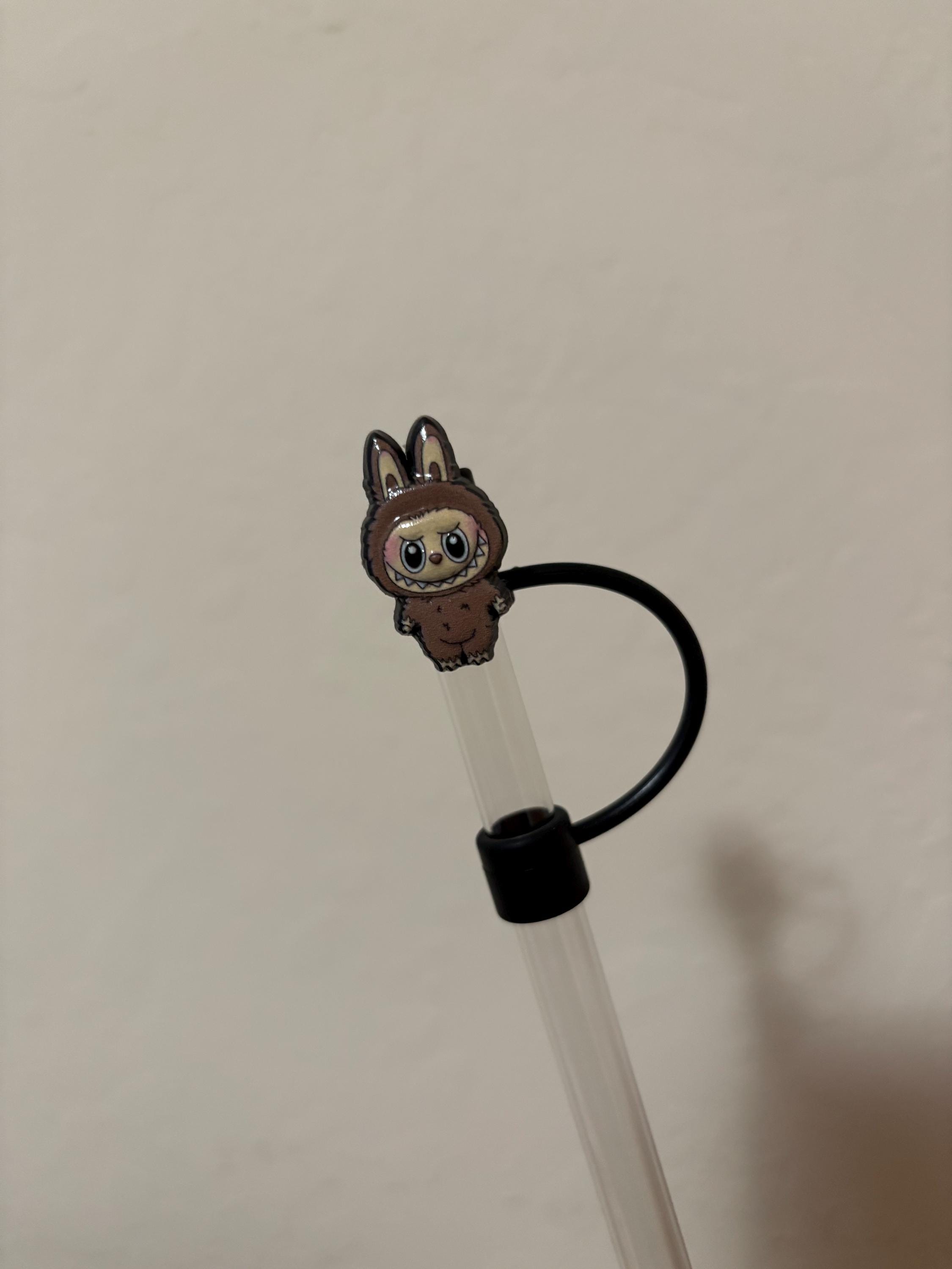 Accesorio para vaso con pajita de PVC para muñeca Labubu