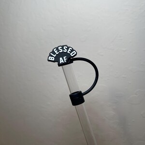 Blessed Af PVC ストロー トッパー ストロー カバー ストロー バディ タンブラー アクセサリー