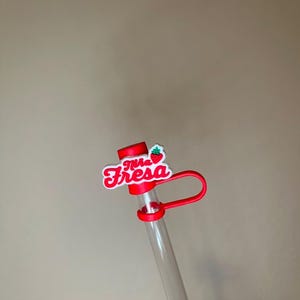 Nina Fresa Strawberry PVC straw topper straw cover straw buddy tumbler accessory