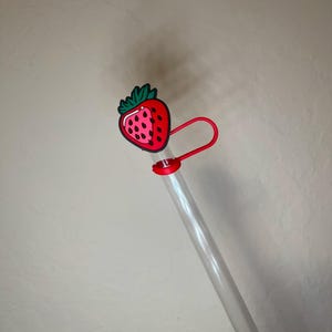 Strawberry Fruit Fresa PVC straw topper straw cover straw buddy tumbler accessory