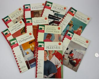 10 Vtg 1960 Singer Illustrated Sewing Guides How To Make Sleeves Seams Belts Curtains Bedspreads Drapes Valances Sewing for Girls