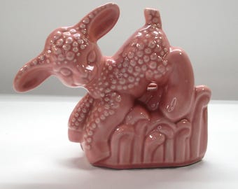 Vtg Pink Lamb Planter, McMaster Pottery, approx. 7.5 in. lg x 6.25 in. h, Opening 3.25 in. x 1.25 in., Small Crack, Good Vintage Condition