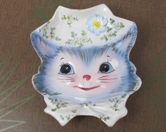 1950s Lefton MISS PRISS Spoon Rest, Sweet Collectible, Hard to Find, Tiny Chips, Pretty Good Condition Overall