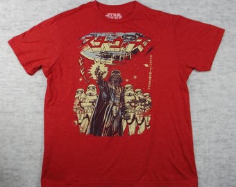 Vtg Japan Licensed Star Wars T-shirt, Japanese Text, Darth Vader, Stormtroopers, Star Destroyer, Lg, Chest 42, No Holes, Good Condition