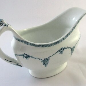 Vtg Ironstone Losol Ware Blue and White Gravy Boat, Sauce Pitcher, Ironstone Pitcher, Kingston, Keeling & Co. Ltd. Burslem, England