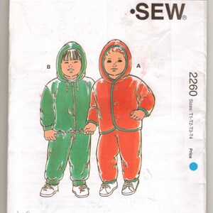 Kwik Sew 2260 Sewing Pattern Toddlers Pants & Jacket Stretch Fabric Only Sz T1-T2-T3-T4