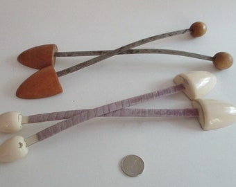 1960s Shoe Trees, 1960s Shoe Keepers, Stretchers, 11.75 lg and 11.25 lg., Wood and Metal, Retro