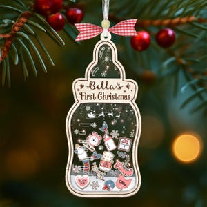 Custom Baby First Christmas Ornament 2025, Personalized Shaker Baby Ornament, Custom Baby Shower Xmas Gift