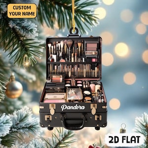 Personalisierte Make-up-Box-Form Acryl flache Verzierung, Make-up-Verzierung, Mädchen-Make-up-Künstler-Weihnachtsverzierung, Make-up-Stylist-Verzierung