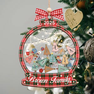 Personalized Family Christmas Tree Ornament, Family Tree Shaker Ornament, Family Shake Ornament, Family Christmas Gift, Family Keepsake