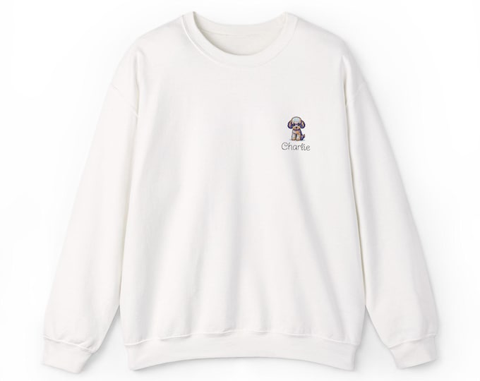Poodle Embroidered Sweatshirt | Cute Dog Lover Gift | Cozy Pullover for Poodle Lovers | Personalized Guft | small chest graphic