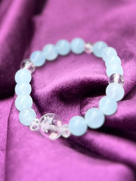 Crystal Bracelet Age of Air Aquarius Symbol Good Luck Bracelet (Custom Made)