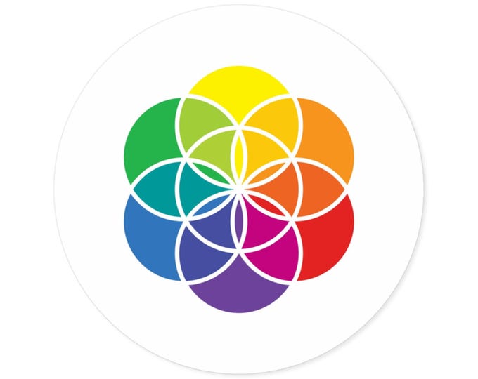 Vibrant Rainbow Flower Stickers, Colorful Laptop Decals, Eco-Friendly Round Stickers, Perfect for Gifts, Home Decor, Festival Decor