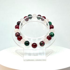 Ruby in Zoisite Rose Quartz Garnet Bracelet Gift for Her, Love Crystal Bracelet, Relationship Jewelry, Self Love Bracelet, Romantic Gift