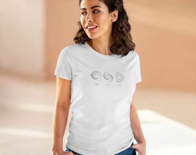 Boho Spiral Cotton Tee - Relaxed Fit, Casual Wear, Nature Lover Gift, Summer Essential, Everyday Comfort Tee
