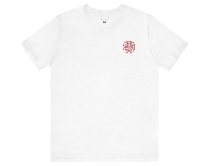 Meditative Symbol Unisex Short Sleeve Tee, Cozy Casual Wear, Mindfulness Gift, Yoga Apparel, Spiritual T-Shirt
