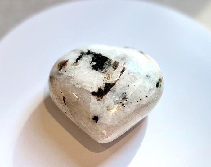 55mm 91g Moonstone Heart Palmstone, Moonstone Heart, Moonstone Crystal Hand-picked | AU
