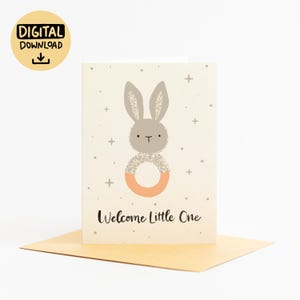 Neue Baby-Digital-Karte | Druckbare Baby Party Karte | Sofortdownload | Gender Neutral Baby Glückwunschkarte | Neugeborenen Grußkarte I Welcome