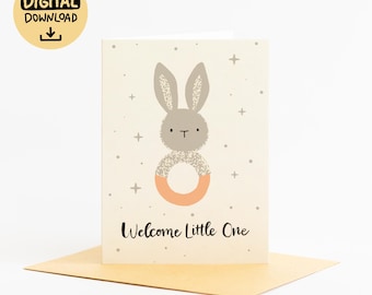 Neue Baby-Digital-Karte | Druckbare Baby Party Karte | Sofortdownload | Gender Neutral Baby Glückwunschkarte | Neugeborenen Grußkarte I Welcome