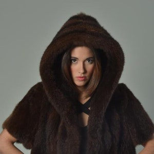Brown Fox Fur Jacket Hooded Kelesha
