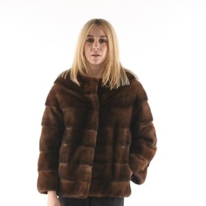 Women’s Brown Mink Fur Coat Lezinm