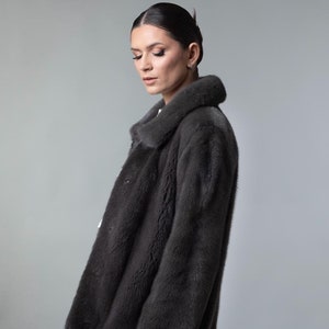 Women’s Dark Gray Mink Fur Coat kaertewq