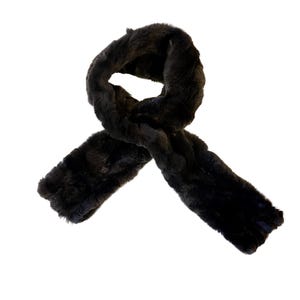 Dark Gray rex rabbit Fur Scarf