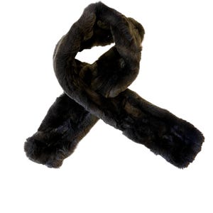 Gray rex rabbit Fur Scarf damiene