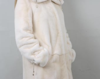 Pearl Mink Fur Coat | Knee Length