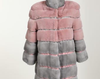 Pink Gray Mink | Fur Coat | Mid  Length