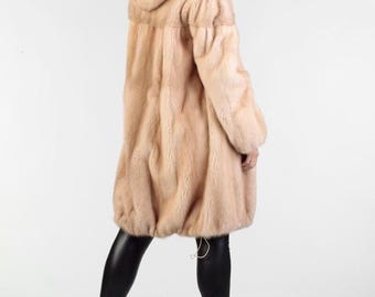 Palomino | Mink Fur Coat |  Hooded | Knee Length