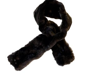 Faux Fur Scarf Vintage 90s Preston & York Vegan Winter Scarf  display picture 1