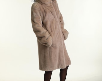 Beige Mink | Fur Coat | Below Knee Length