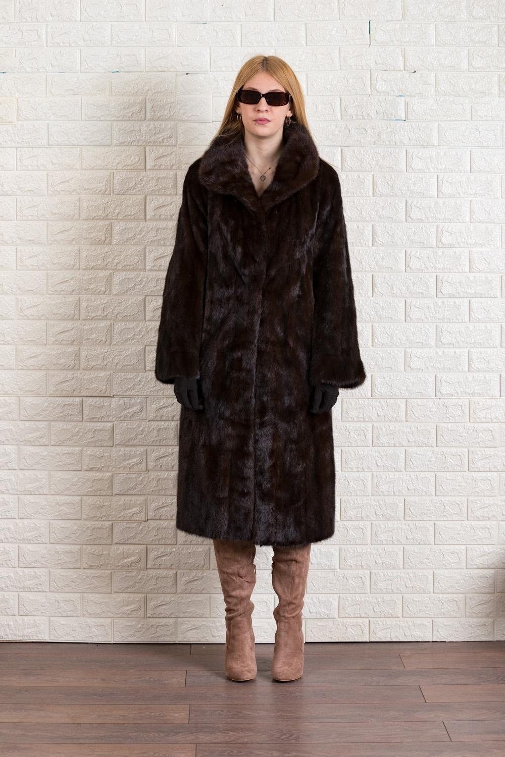 レディース ブラウン マホガニー ミンク ファー コート selaiew - Etsy
