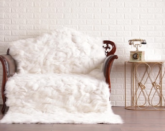 White Fox | Fur Blanket | Rug | Home Decor | Throw