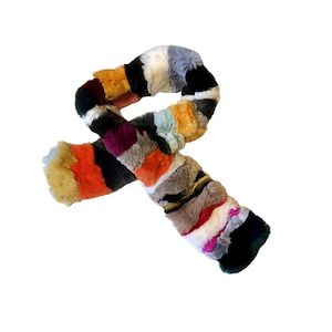 Multicolor rex rabbit Fur Scarf damianw