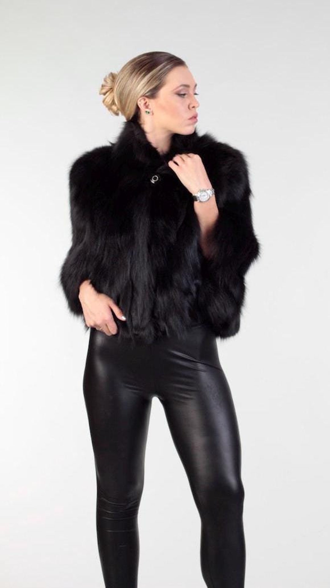 Fur Coat Black Champagne Fox