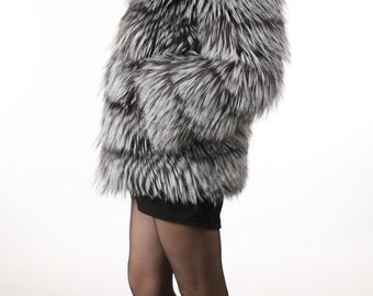 Silver Fox|  Fur Jacket | Waist Length