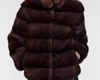 Brown Mink | Fur Coat | Waist Length