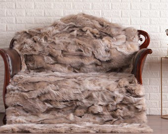 Beige Fox | Fur Blanket | Rug | Home Decor