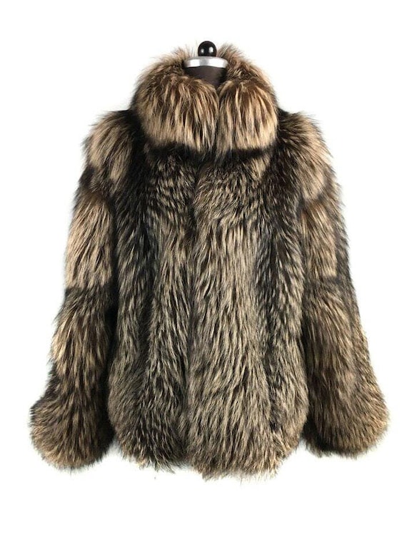 Mens Yellow and Black Foxx Fur Jacket
