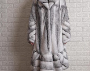 Black White Mink | Fur Coat | Full Length