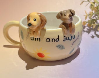Personalized pet mug custom pet mug ceramic peekaboo mug/hidden animal coffee mug/Custom Cat and Dog Ceramic Mug/Gift For Dog Owner/dog mug