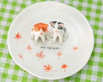 Benutzerdefinierte Haustier Ring Schale Haustier Figur Keramik Schmuck Halter für Tierliebhaber handgemachte Hund Schmuckstück Schale personalisierte Haustier-Liebhaber Geschenk Y2K