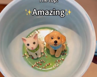 Custom Pet Mug with 3D Dog/Cat Figure Handmade Ceramic Mug Peekaboo Pet Mug Memorial Gift for Pet Lovers Personalized Pet Mug Coffee Cup
