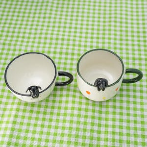 Caneca personalizada para animais de estimação com figura 3D de cachorro/gato, caneca de cerâmica feita à mão, caneca para animais de estimação Peekaboo, presente memorial para amantes de animais de estimação, caneca personalizada para animais de estimação, xícara de café