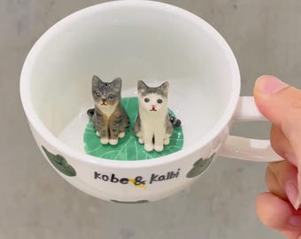 Custom Pet Mug with 3D Dog/Cat Figure Handmade Ceramic Mug Peekaboo Pet Mug Memorial Gift for Pet Lovers Personalized Pet Mug Coffee Cup