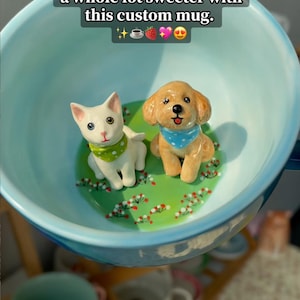 Custom Pet Mug with 3D Dog/Cat Figure Handmade Ceramic Mug Peekaboo Pet Mug Memorial Gift for Pet Lovers Personalized Pet Mug Coffee Cup