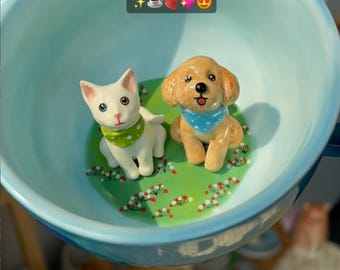Custom Pet Mug with 3D Dog/Cat Figure Handmade Ceramic Mug Peekaboo Pet Mug Memorial Gift for Pet Lovers Personalized Pet Mug Coffee Cup